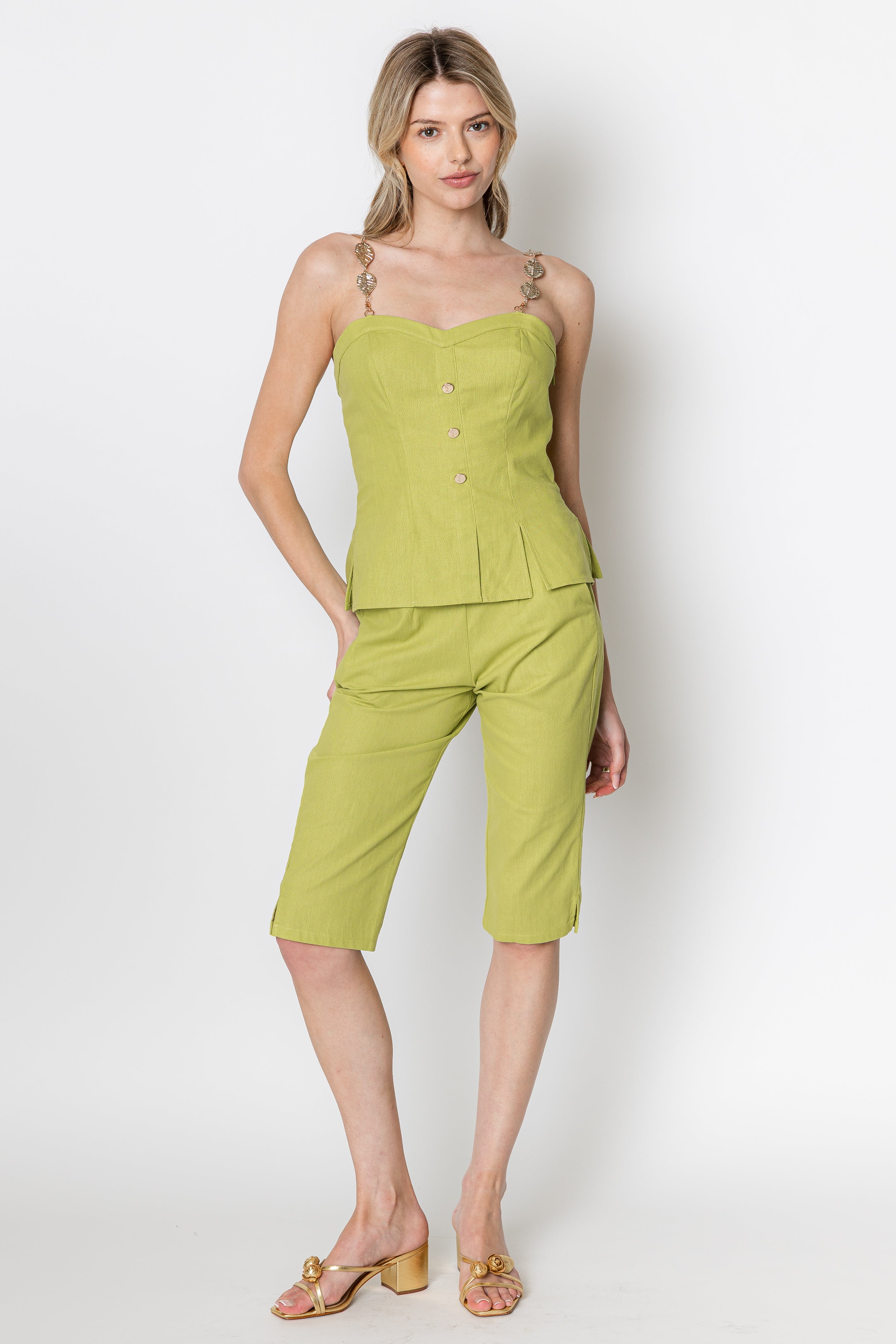 Celeste Linen Cotton Chain Top