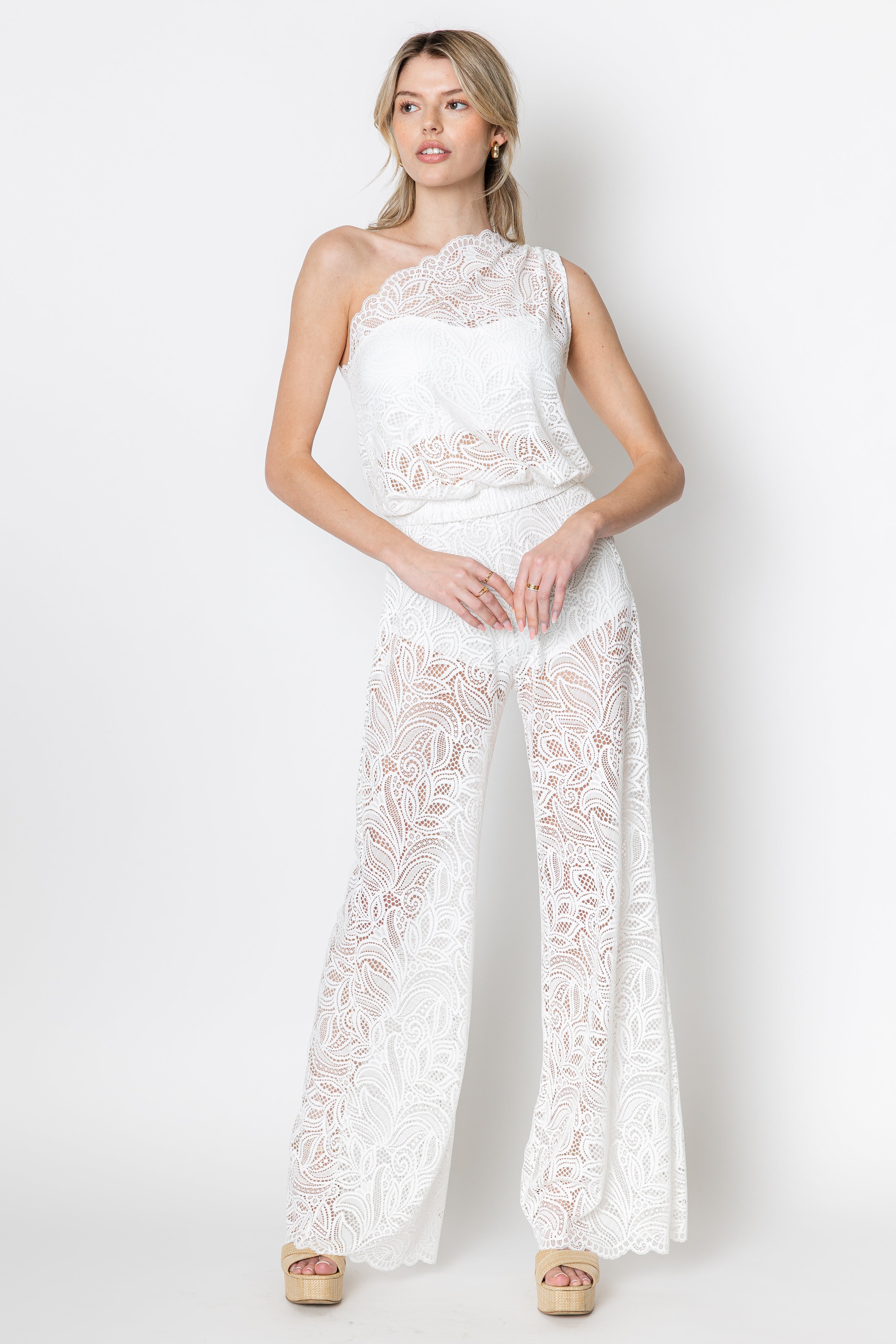 Lyric Lace One Shoulder Top