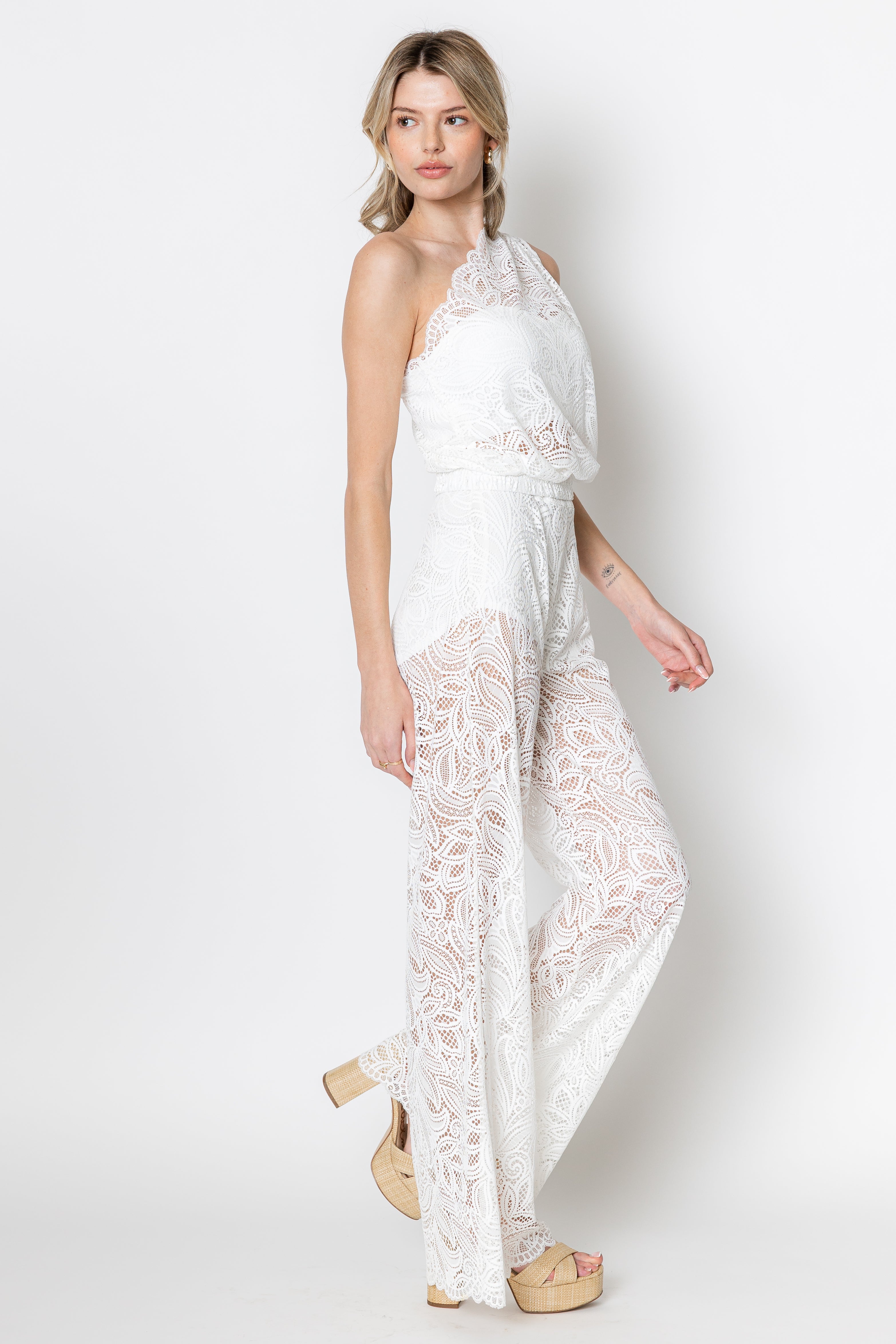 Lyric Lace One Shoulder Top