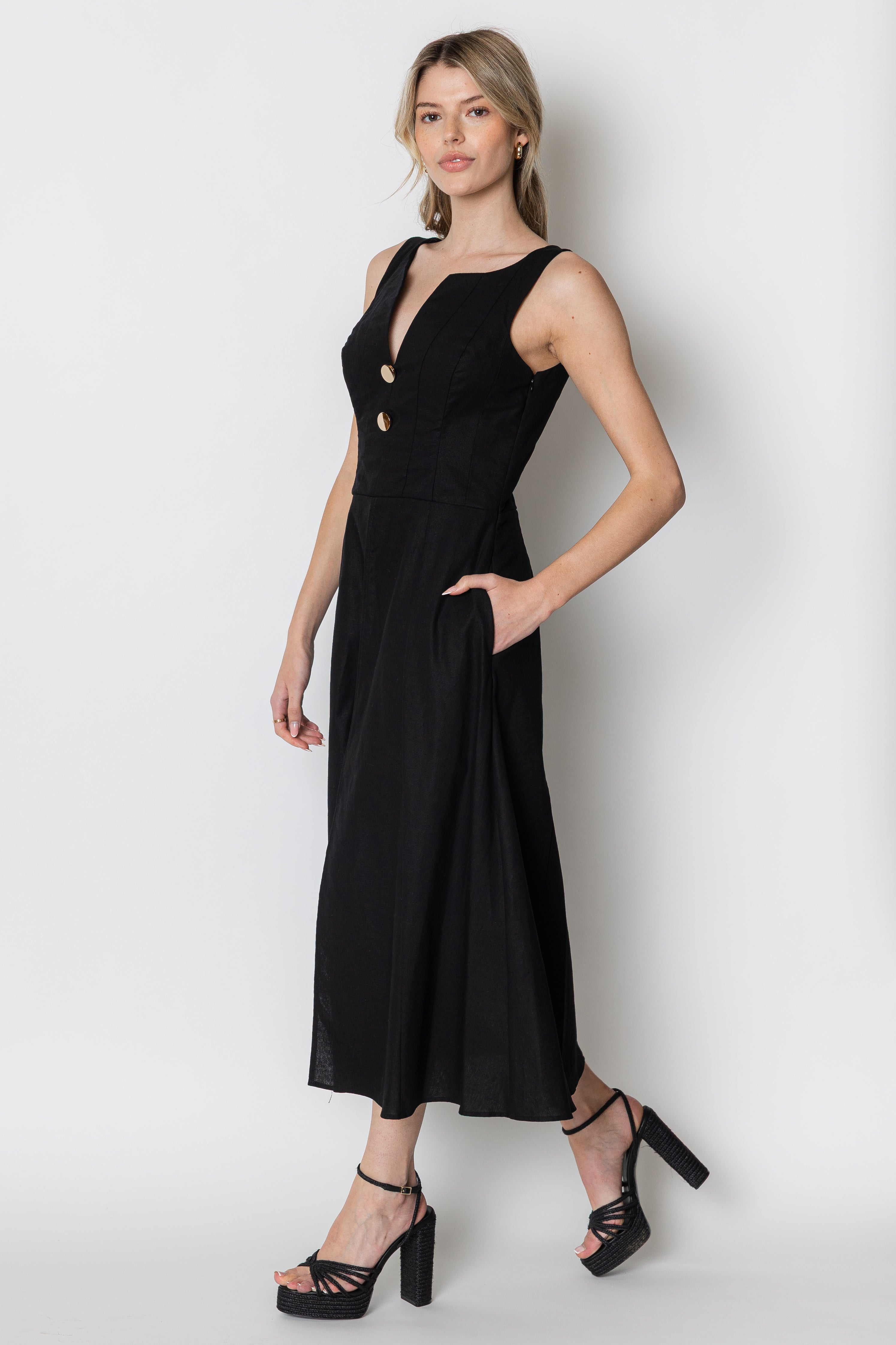 Celeste Linen Cotton Midi Mini Dress