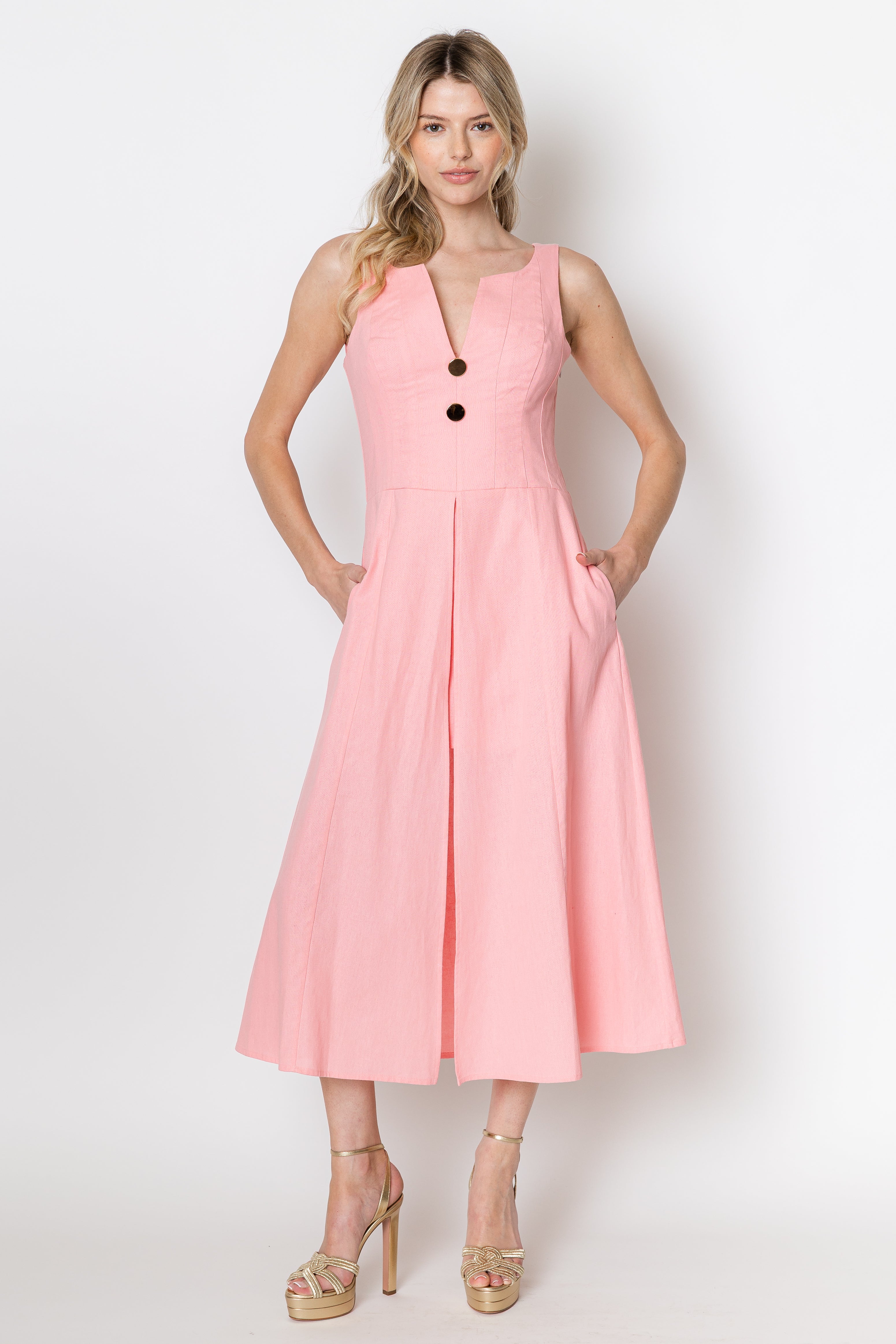 Celeste Linen Cotton Midi Mini Dress
