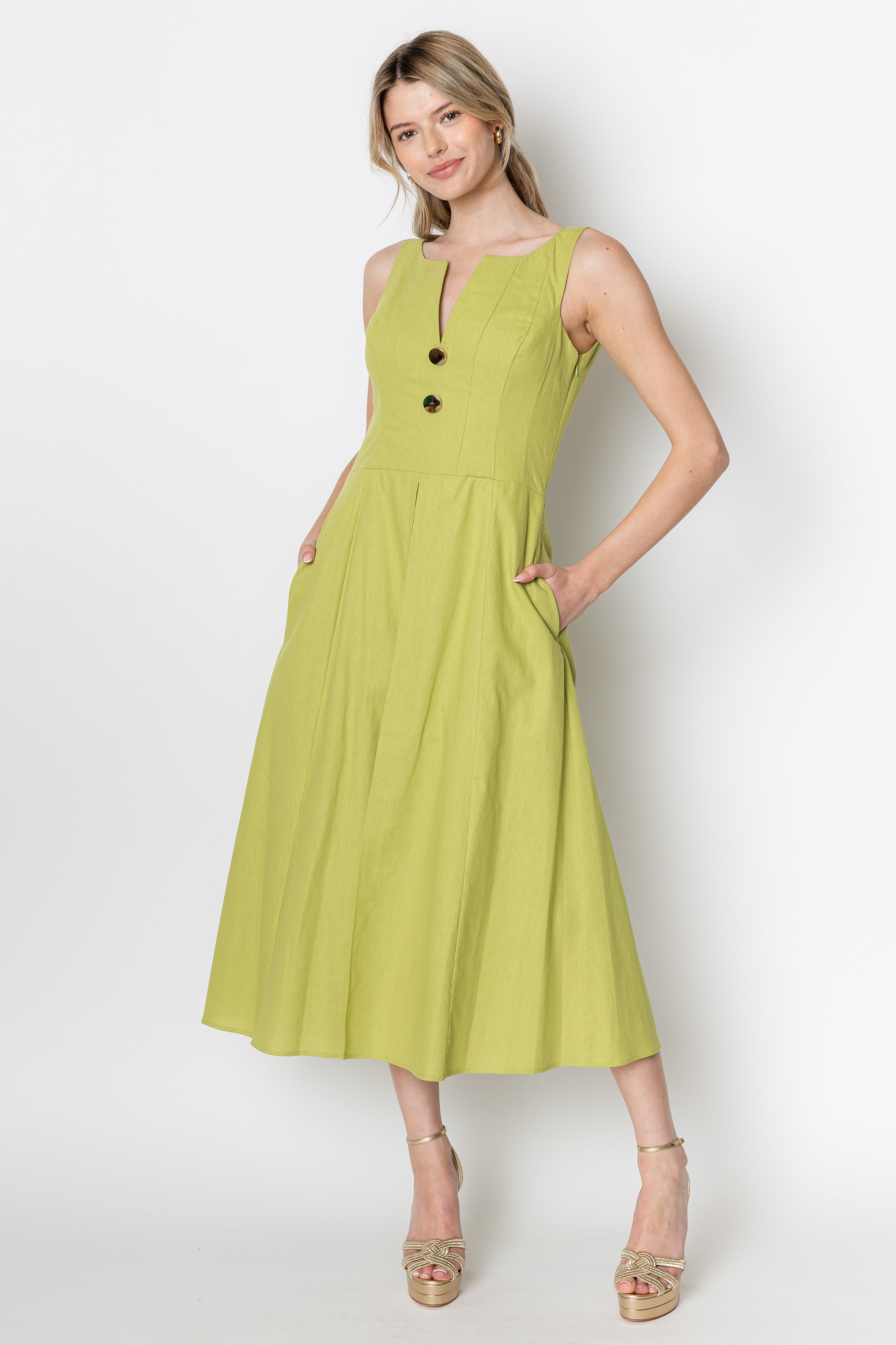 Celeste Linen Cotton Midi Mini Dress