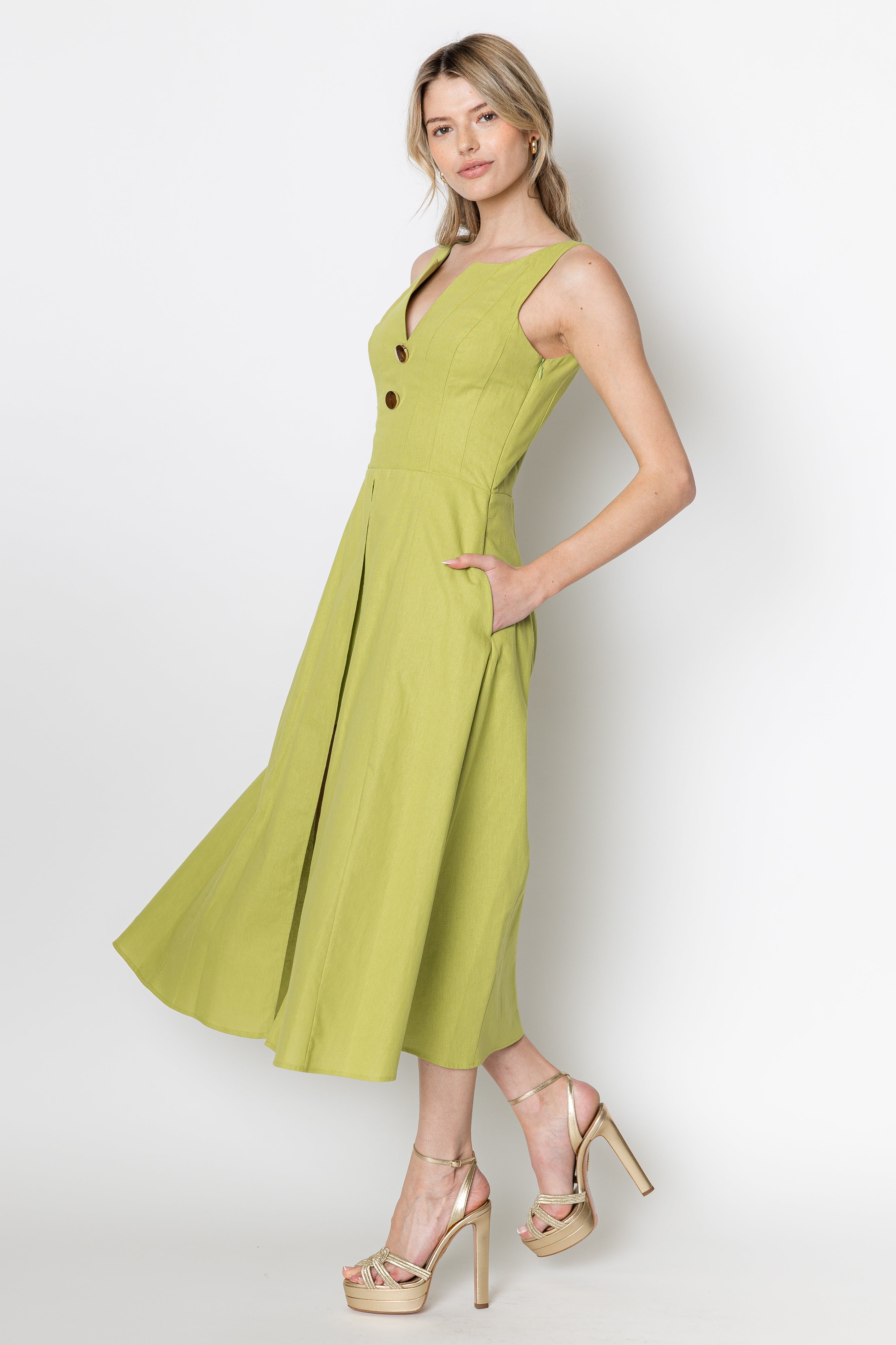 Celeste Linen Cotton Midi Mini Dress