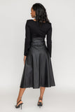 Harper Leather Wrap Trench Skirt - ZETAYE