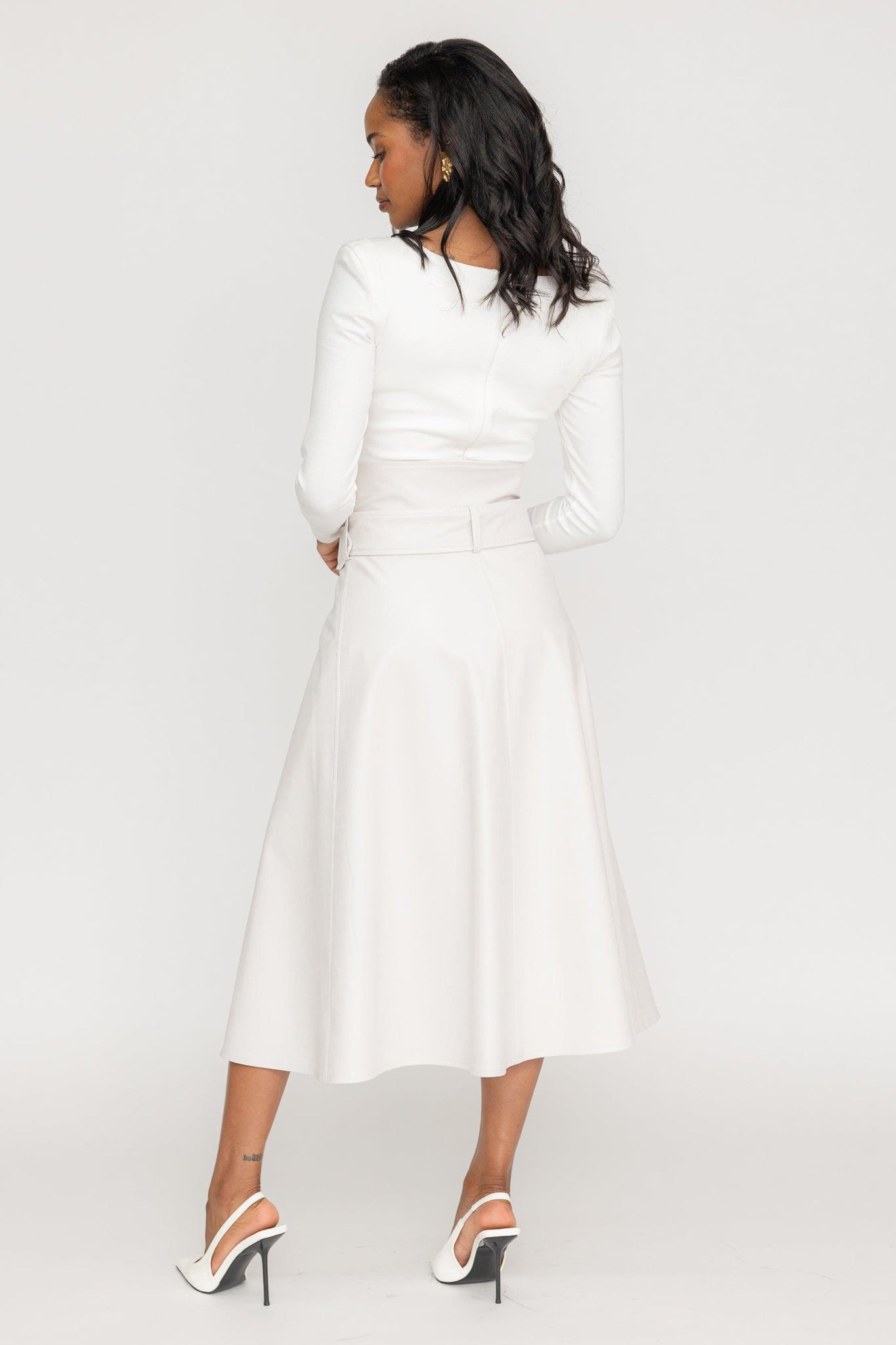 Harper Leather Wrap Trench Skirt - ZETAYE
