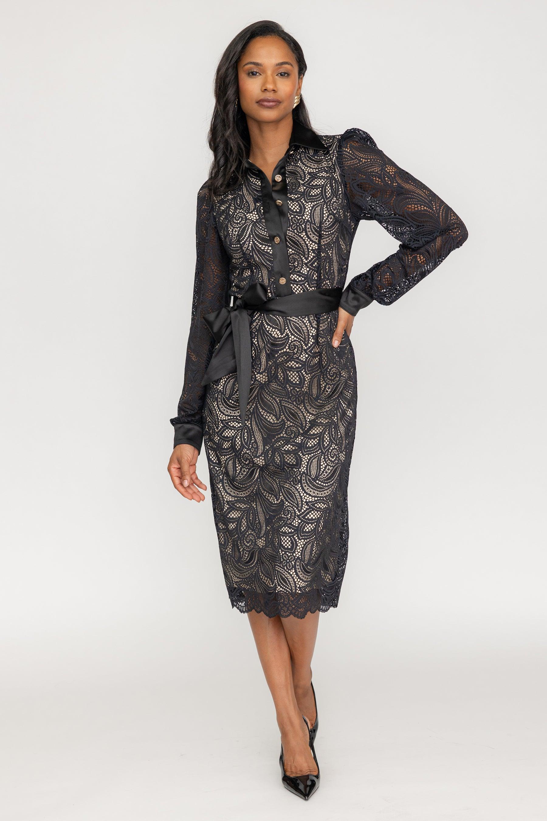 Lyric Lace Shirt Dress - ZETAYE