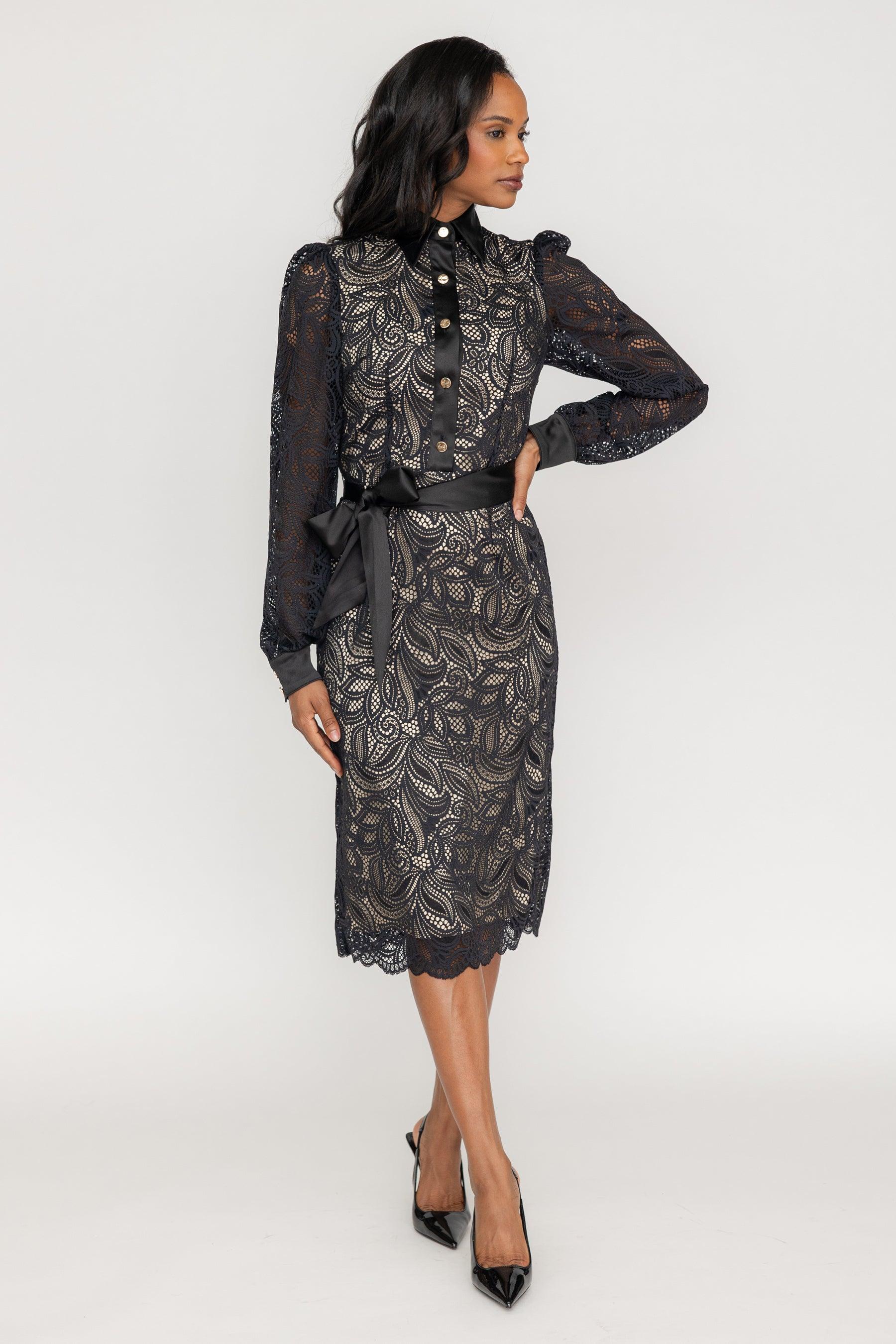 Lyric Lace Shirt Dress - ZETAYE