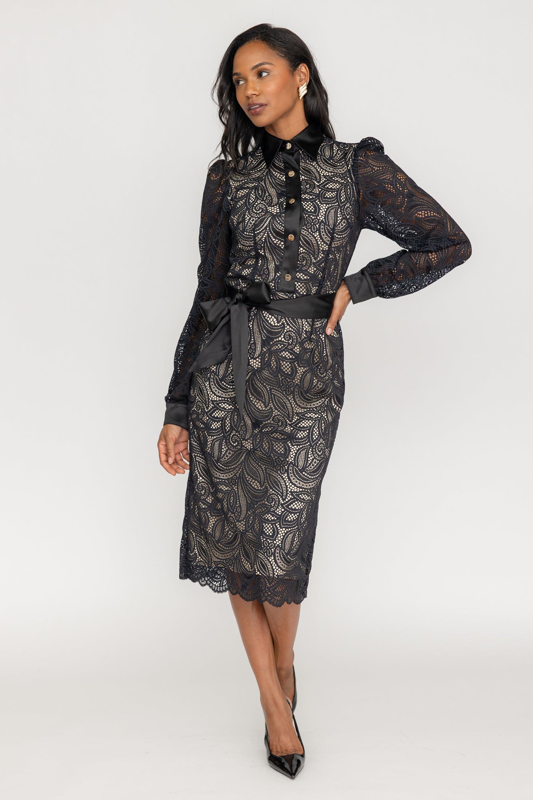 Lyric Lace Shirt Dress - ZETAYE