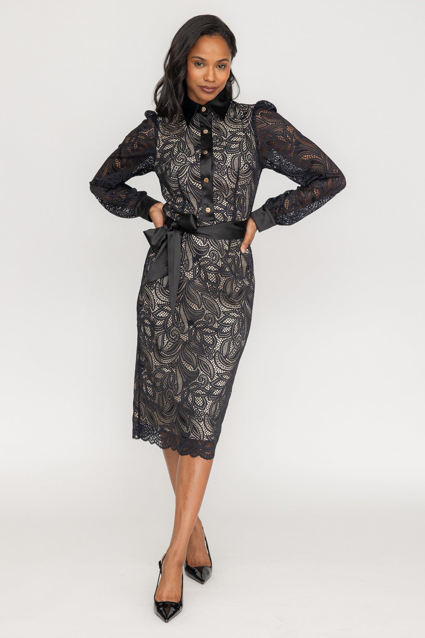 Lyric Lace Shirt Dress - ZETAYE