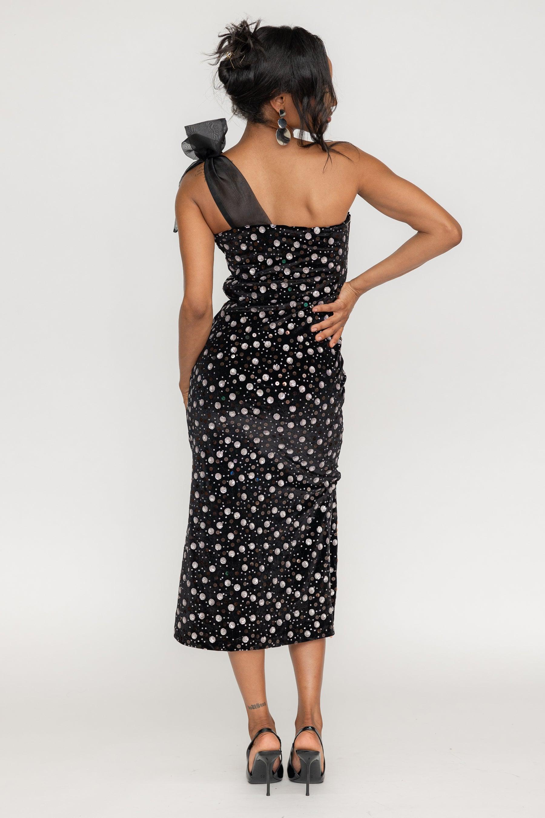 polka dot sequin dress 100% Authentic ZARA Black Polka Dot Sequin Dress $89.90+Tax Size: S