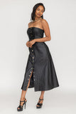 Liberty Faux Leather Strapless Dress - ZETAYE