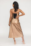 Liberty Faux Leather Strapless Dress - ZETAYE