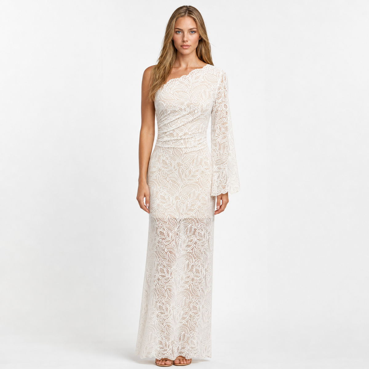 Lyric Lace One Sleeve Maxi Dress