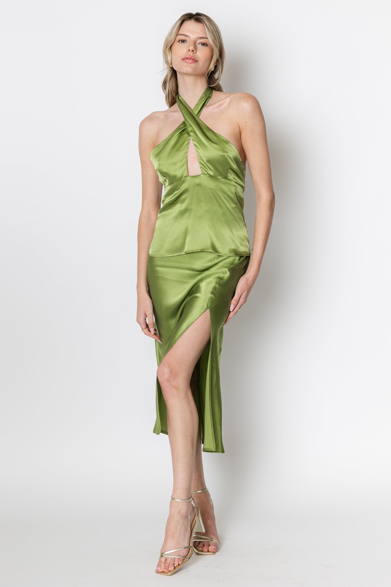 Avery Silk Midi Skirt