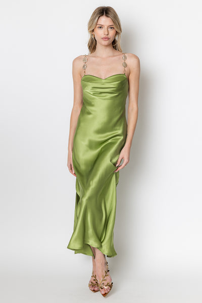 Avery Silk Chain Dress 0 / Green