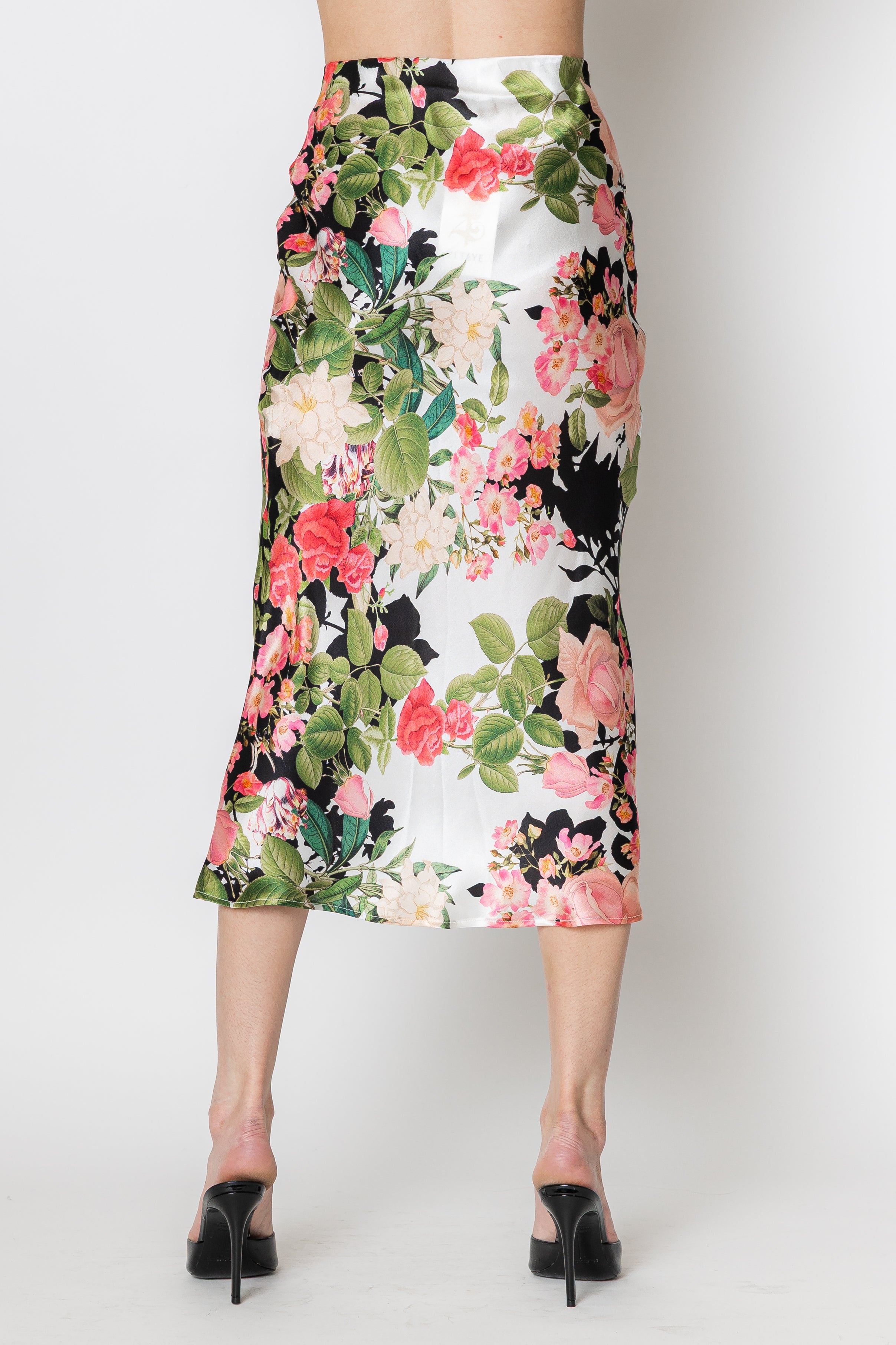 Avery Fleur Silk Midi Skirt
